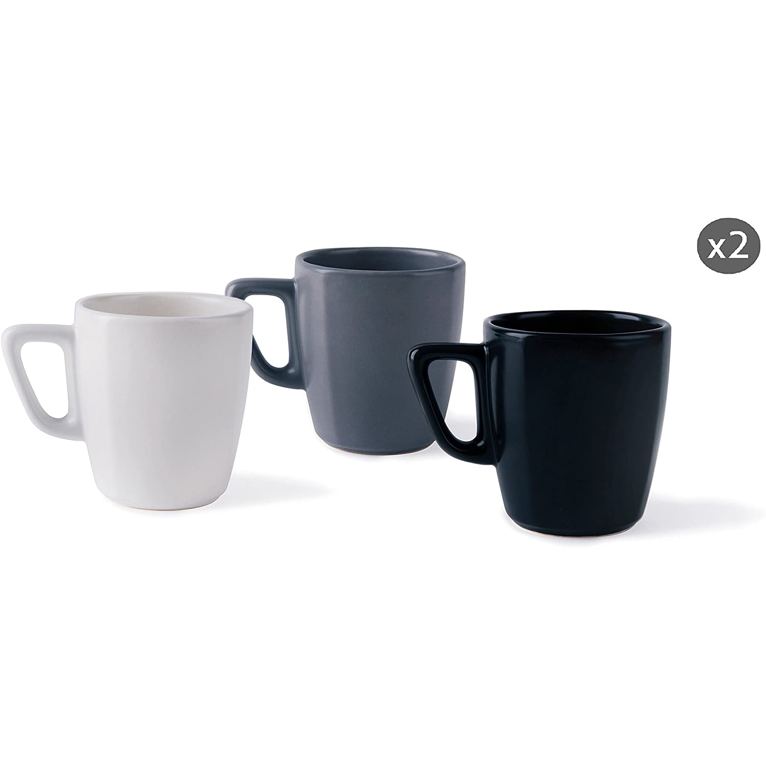 Acquista online Mug Eclipse blanc noir gris ml.230 set en céramique 6 pièces Excelsa